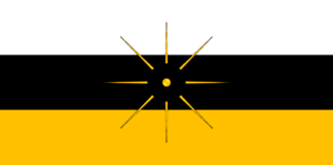 Flag of the Bundesrepublik Gaston - Buddenbrug world first type.png