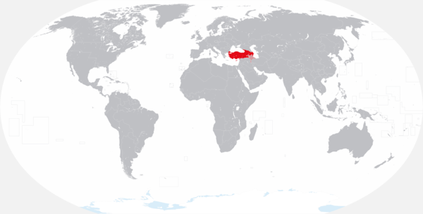 오스만 제국과 그 식민지를 나타낸 지도